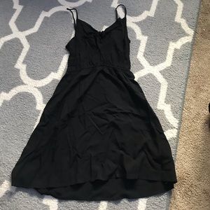 black slip dress
